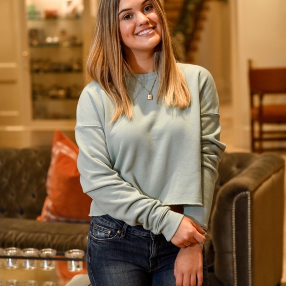 Dusty Blue Crop Fleece - Picture 5 of 10